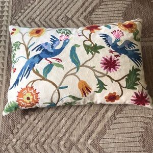 Anthropologie Wool Embroidered Pillow Sham